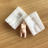 DIY Silicone Craft Doll Body Mold, for Fondant, Polymer Clay Making, Epoxy Resin, Doll Making, Body, White, 36.5x26x12mm(DIY-I082-01)