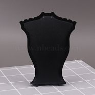 Plastic Slant Back Earring Necklace Display Stands, Bust Jewelry Rack for Necklace Earring Showing, Black, 45x60x123mm(PW-WG99671-12)