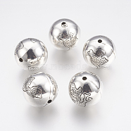 CCB Plastic Beads, Round, Antique Silver, 21.5mm, Hole: 2.5mm(CCB-P006-020)