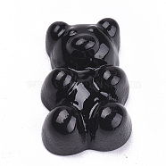 Resin Cabochons, Bear, Black, 17x12x7mm(CRES-T005-111I)