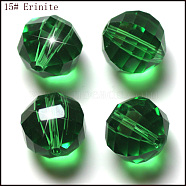 Imitation Austrian Crystal Beads, Grade AAA, Faceted, Round, Green, 10mm, Hole: 0.9~1mm(SWAR-F079-10mm-15)