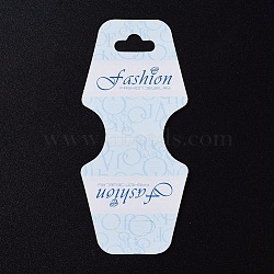 Paper Display Card, Used For Necklaces and Bracelets, with Word Fashion & Fashion Jewelry, Light Blue, 102x46x0.4mm, Hole: 18x8mm(CDIS-L007-03)