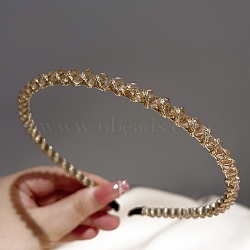 Glass Beaded Hair Bands, Hair Accessories for Women Girls, BurlyWood, 120x80x60mm(PW-WG78237-01)