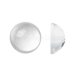 Transparent Half Round Glass Cabochons, Clear, 30x14~15mm(X-GGLA-R027-30mm)