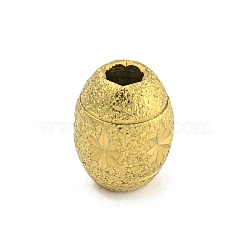 304 Stainless Steel Textured Beads, Oval, Golden, 10x8mm, Hole: 2.8mm(STAS-A091-05A-G)