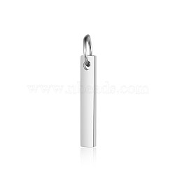 201 Stainless Steel Pendants, with Jump Ring, Manual Polishing, Stamping Blank Tag, Rectangle, Stainless Steel Color, 15x3x1mm, Hole: 3mm(A-STAS-S105-T606D-15A)