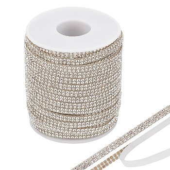 Glass Self Adhesive Hotfix Rhinestone Ribbon Trimming, Sewing Trim Rhinestone Tape, Costume Accessories, Crystal, 4.5x1.5mm, 20m/roll