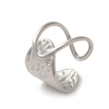 304 Stainless Steel Open Cuff Ring, Stainless Steel Color, Inner Diameter: 16.6mm