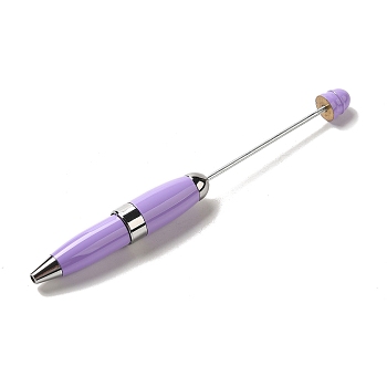 201 Stainless Steel Beadable Pens, Ball-Point Pen, for DIY Personalized Pen, Lilac, 119.5x11.5mm