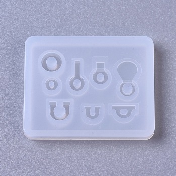 Silicone Molds, Resin Casting Molds, For Resin, Epoxy Resin Jewelry Making, Mixed Shapes, White, 39.5x48.5x6mm