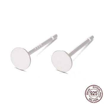 925 Sterling Silver Stud Earring Findings, with 925 Stamp, Silver, 11.5x4mm, Pin: 0.7mm