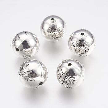 CCB Plastic Beads, Round, Antique Silver, 21.5mm, Hole: 2.5mm