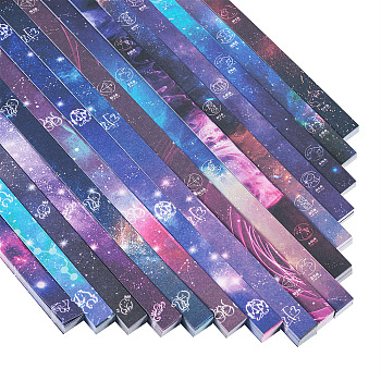 2Sets 2 Colors Lucky Star Origami Paper, Glitter Powder & Luminous Style Folding Paper, Twelve Constellations, Colorful, 21~22x1x0.01cm, 1set/color