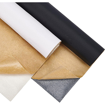 BENECREAT 2 Sheets 2 Colors Self-adhesive PVC Leather, Sofa Patches, Car Seat, Bed Leather Repair Subsidies, Mixed Color, 61.15x30.5x0.08cm, 1 sheet/color