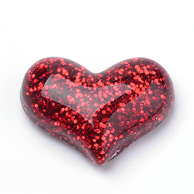22mm Red Heart Resin Cabochons
