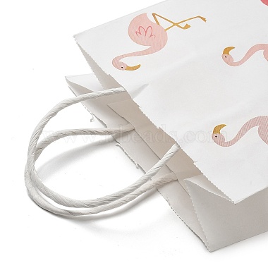 Flamingo Printed Kraft Paper Tote Bags(ABAG-B006-01)-3