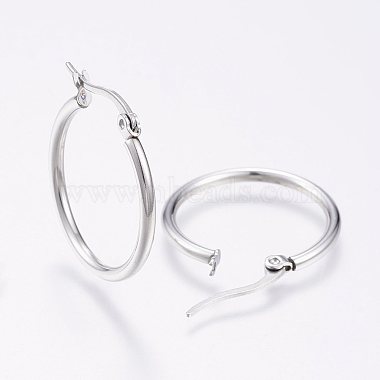 304 Stainless Steel Hoop Earrings(X-EJEW-F105-09P)-2