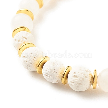 4pcs 4 bracelets extensibles perlés en laiton et pierres précieuses de style sertis de strass en cristal pour les femmes(BJEW-JB07884)-7