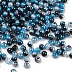 ABS Imitation Pearl Beads, Round, Two Tone, Marine Blue, 6mm, Hole: 1.8mm, about 5000pcs/500g(KY-P021-05A-01)