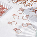 26Pcs Iron Paper Clips, Diamond Ring, Rose Gold, 36x23.5x2mm(AJEW-LP0004-41)