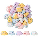 40Pcs 5 Colors Opaque Resin Cabochons, Cartoon Cloud with Drop, Mixed Color, 17x26x7.5mm, 8pcs/color(CRES-CJ0001-62)