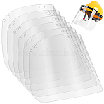 6Pcs PET Helmet Safety Face Guard with Aluminum Edging, Rectangle, Clear, 197x390x0.8mm(AJEW-PH0008-09)