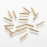 Rack Plating Brass Tube Beads, Long-Lasting Plated, Golden, 10x1.5mm, Hole: 0.5mm(X-KK-A142-006G)
