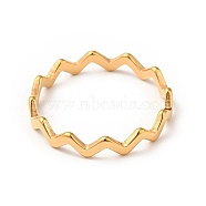 Ion Plating(IP) 201 Stainless Steel Dentate Finger Ring for Women, Golden, US Size 6 1/2(16.9mm)(RJEW-G266-18G)