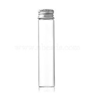 Glass Bottles Bead Containers, Screw Top Bead Storage Tubes with Silver Color Plated Aluminum Cap, Column, Clear, 2.2x10cm, Capacity: 25ml(0.85fl. oz)(CON-WH0085-74D)