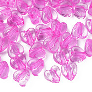 Transparent Acrylic Beads, Heart, Violet, 8x8.5x5.5mm, Hole: 2.5mm, about 2030pcs/500g(MACR-S373-95-B11)