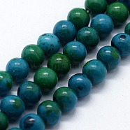 Synthetic Chrysocolla Beads Strands, Round, 10mm, Hole: 1mm, about 37pcs/strand,  14.76 inch(37.5cm)(X-G-I199-34-10mm)