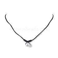 Round Shell Pearl Pendant Necklaces, Nylon Thread Necklace for Women, White, 17.72 inch(45cm)(NJEW-JN04784-02)