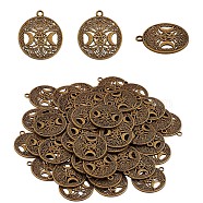 60Pcs Life of Tree Moon Charm Pendant Triple Moon Goddess Pendant Ancient Bronze for Jewelry Necklace Earring Making crafts, Antique Bronze, 34mm, Hole: 3.5mm(JX339A)