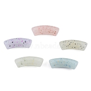 Marbled Stone Style Opaque Acrylic Beads, Curved Tube, Mixed Color, 35x11~11.5mm, Hole: 3.5mm(OACR-G009-04B)