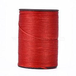 Flat Waxed Thread String, Micro Macrame Cord, for Leather Sewing Stitching, Red, 0.8mm, about 109.36 yards(100m)/roll(YC-P003-A11)