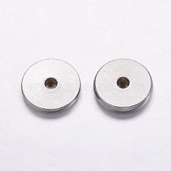 304 Stainless Steel Beads, Drum, Stainless Steel Color, 10x2mm, Hole: 2mm(STAS-K146-063-10mm)