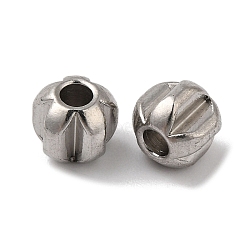 Non-Tarnish 304 Stainless Steel Beads, Flower, Stainless Steel Color, 4x5x4mm, Hole: 1.6mm(STAS-S129-02P)