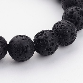 Natural Lava Rock Beads Strands, Round, 20mm, Hole: 1.5mm, about 90~100pcs/1000g