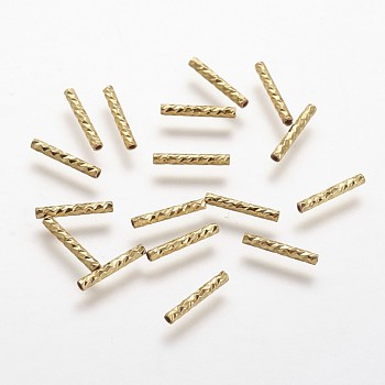 Rack Plating Brass Tube Beads, Long-Lasting Plated, Golden, 10x1.5mm, Hole: 0.5mm
