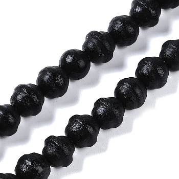 Natural Agate Beads Strands, Dyed & Heated, Bell, Black, 8x8mm, Hole: 0.8mm, about 46pcs/strand, 13.31''~13.70''(33.8~34.8cm)