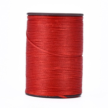 Flat Waxed Thread String, Micro Macrame Cord, for Leather Sewing Stitching, Red, 0.8mm, about 109.36 yards(100m)/roll