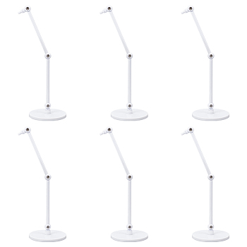 Plastic Model Assembled Action Figure Display Holders, Doll Model Support Stands, with Screw & Nut & Round Base, White, 5x17cm