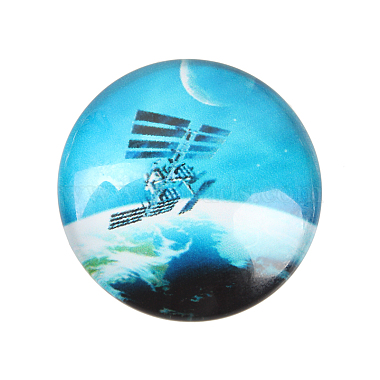 Starry Sky Printed Glass Half Round/Dome Cabochons(GGLA-N004-12mm-D)-2