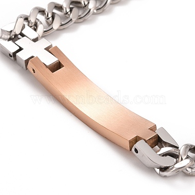 Crystal Rhinestone Rectangle & Cross Link Bracelet(STAS-E160-30RGP)-3