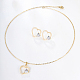 Clear Cubic Zirconia Heart Jewelry Set with Plastic Imitation Pearl(ZC3739-1)-1