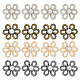 DICOSMETIC 16Pcs 4 Colors Flower Alloy Snap Lock Clasps with Plastic Imitation Pearl(FIND-DC0004-70)-1