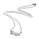 6Pcs 6 Style 304 Stainless Steel Word Pendant Necklace(NJEW-KS0001-06P)-2