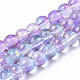 Chapelets de perles en verre peinte par pulvérisation transparent(X-GLAA-N035-03B-B05)-1
