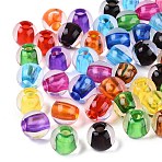 Transparent Acrylic European Beads, Round, Large Hole Bead, Center Dyed, Mixed Color, 13.5~14mm, Hole: 5mm, about 393pcs/500g(OACR-Q200-07)