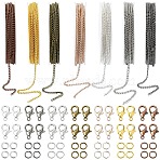 DIY Necklaces Jewelry Making Kit, Including Iron Twisted Chains, Zinc Alloy Lobster Claw Clasps, Iron Open Jump Rings, Mixed Color, 3.5~12x0.7~6x0.5~0.7mm(DIY-YW0009-35)